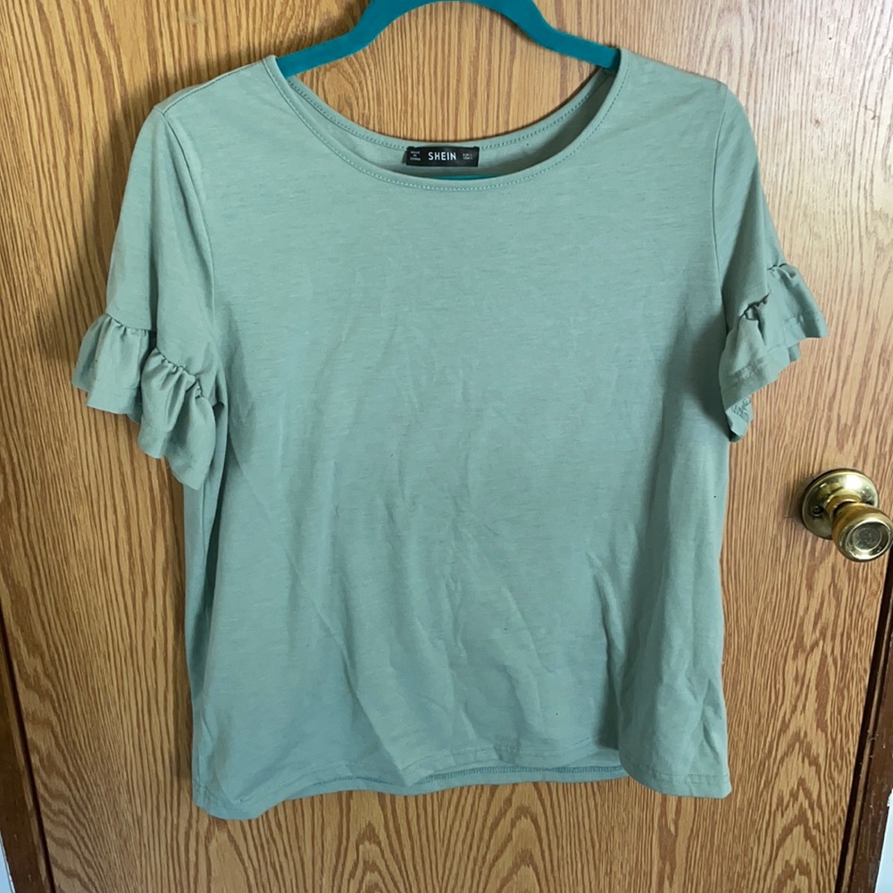 Green Ruffle Top